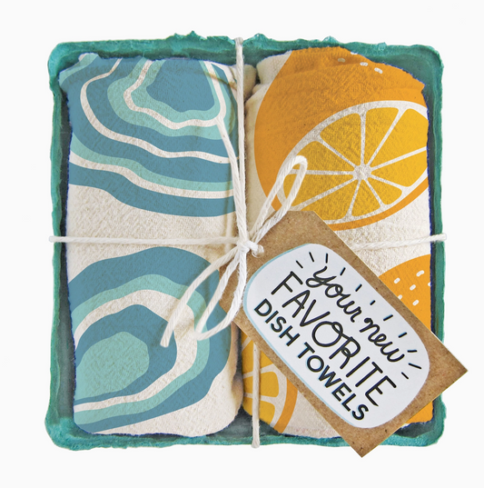 The Neighborgoods - Fresh Oysters - Dish Towel Set of 2