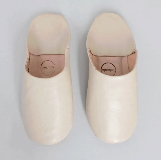 Bohemia Design - Moroccan Babouche Basic Slippers - Chalk