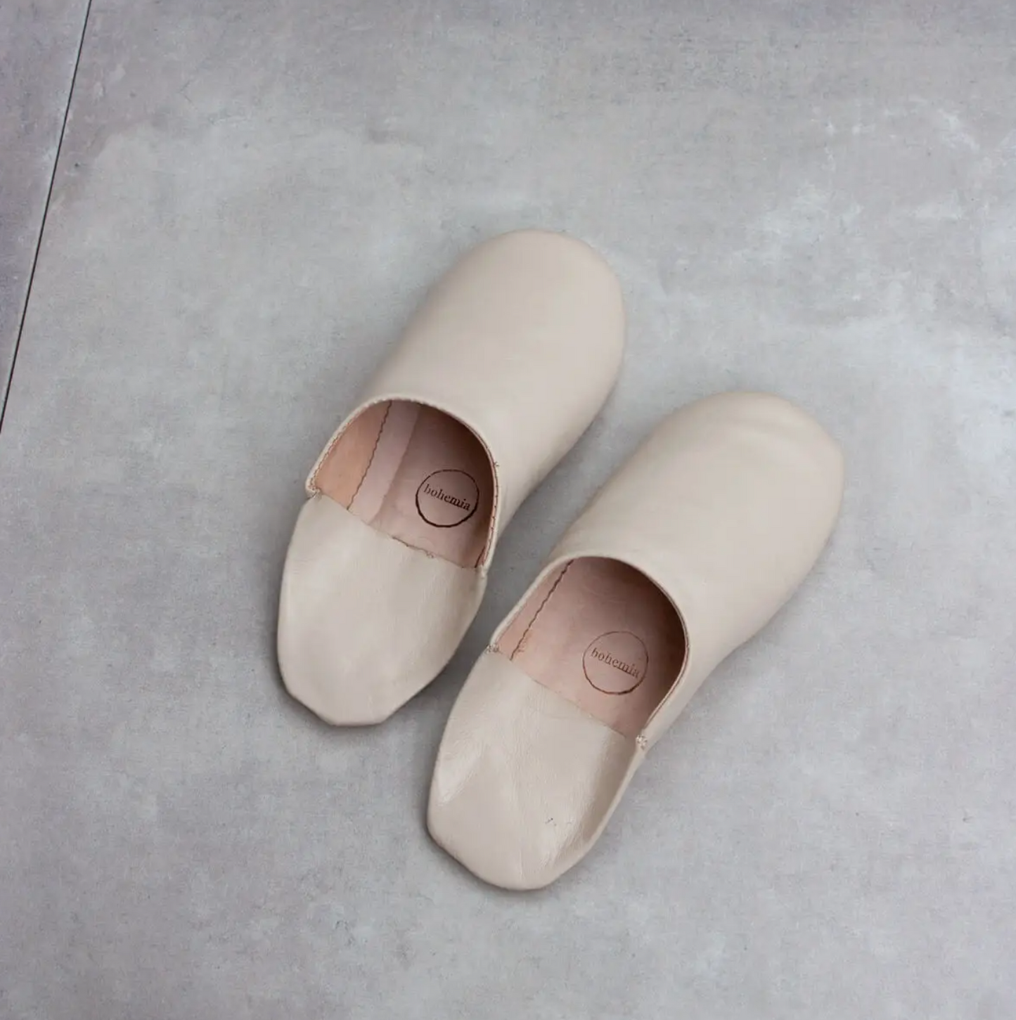 Bohemia Design - Moroccan Babouche Basic Slippers - Chalk