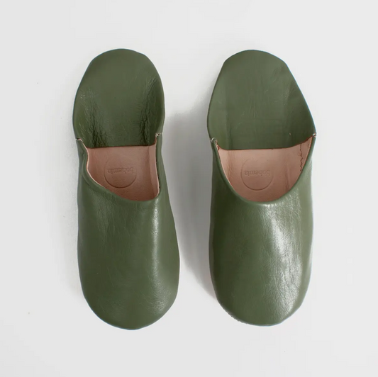 Bohemia Design - Moroccan Babouche Basic Slippers - Olive