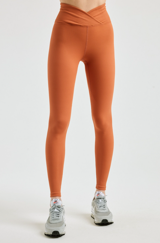 Year of Ours - Ribbed Veronica Leggingb - Terracotta