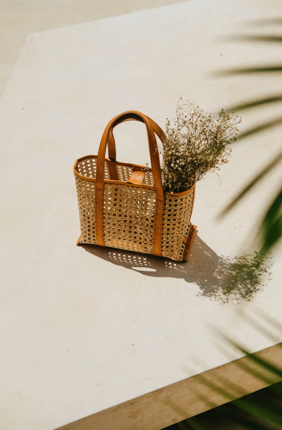 Pink Haley - Magnolia Handmade Cane Woven and Leather Tote