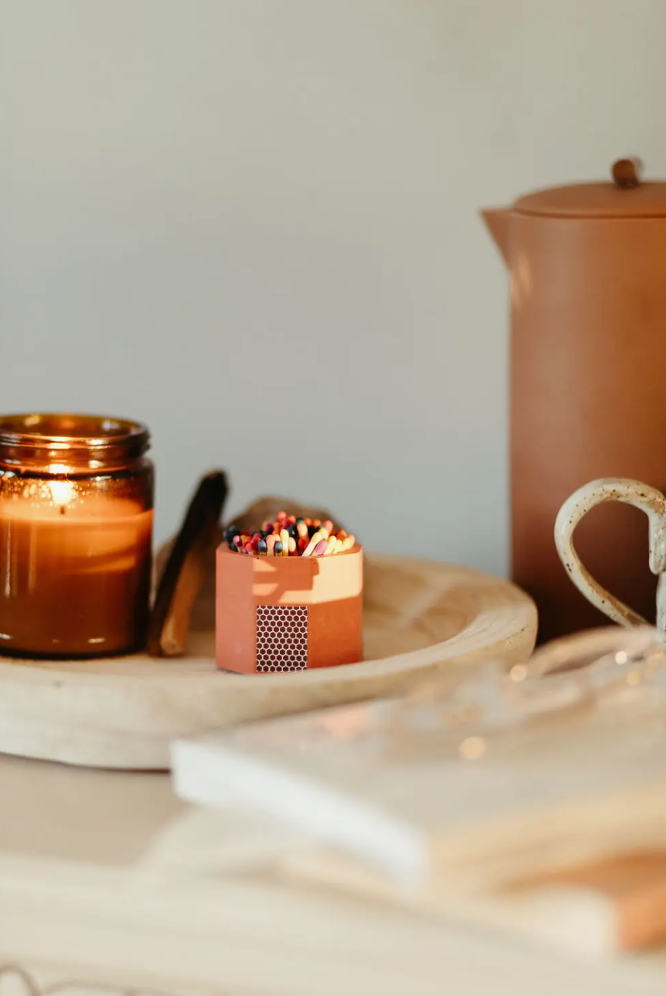 Tenn Prairie - Brick Match Holder w/ Striker and Rainbow Matches