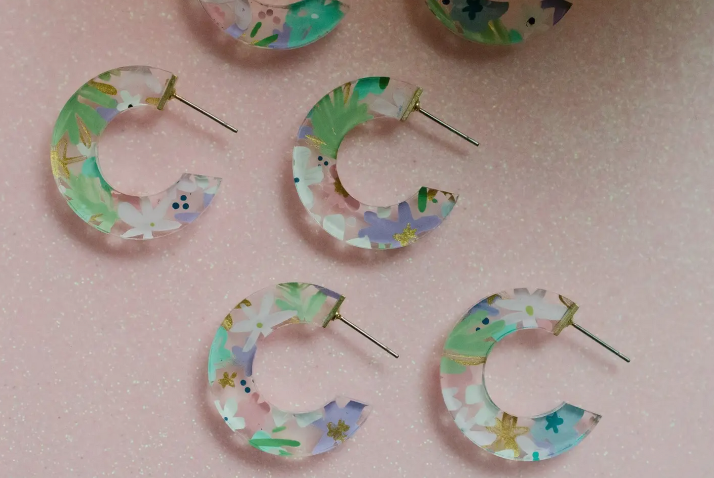 Jill Makes - Hand-Painted Floral Acrylic Hoops