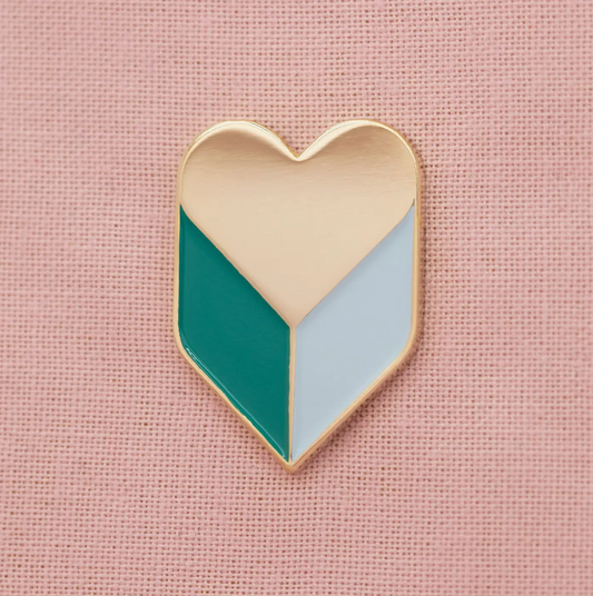 Tiny Deer Studio - Heart Shadow Enamel Pin - Green/Mint