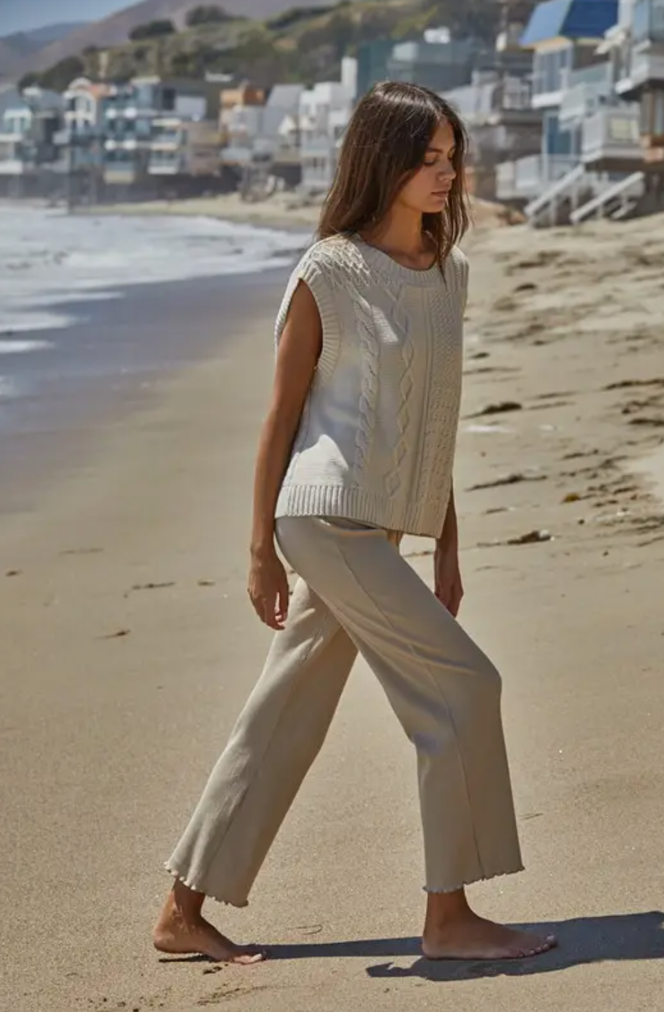 By Together - Knit Ribbed Merrow Edge Pants